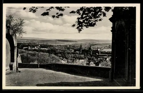 AK Fulda, Blick vom Frauenberg mit Kirche