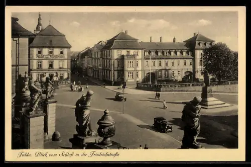 AK Fulda, Blick vom Schloss in die Friedrichstrasse