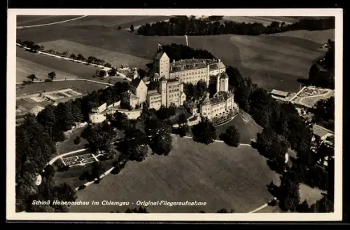 AK Hohenaschau, Schloss im Chiemgau, Fliegeraufnahme
