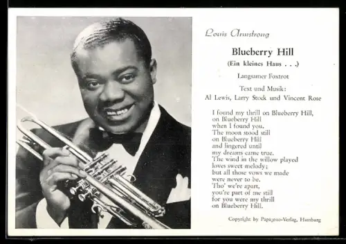 AK Musiker Louis Armstrong mit Trompete