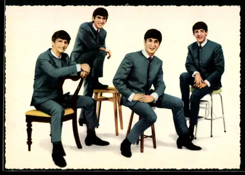 AK Musiker der Band the Beatles, auf Odeon Schallplatten