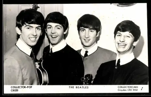 AK Musiker The Beatles mit den charakteristischen Pilzköpfen