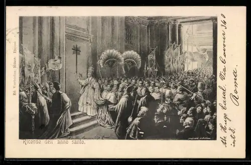 AK Papst Leo XIII. bei einer Festlichkeit