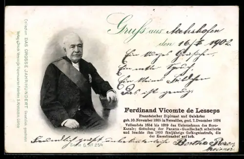 AK Ferdinand Vicomte de Lesseps