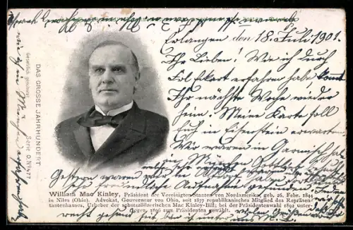 AK William Mac Kinley, Präsident der USA
