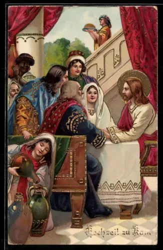 AK Weihnachten, Jesus mit seinen Jüngern
