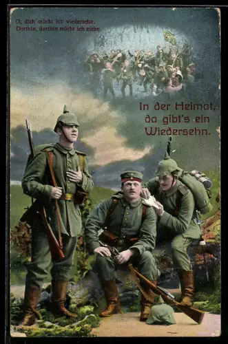 AK Soldaten schreiben an die Liebsten daheim, Feldpost