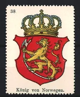 Reklamemarke Norwegen, König von Norwegen, Löwe mit Krone