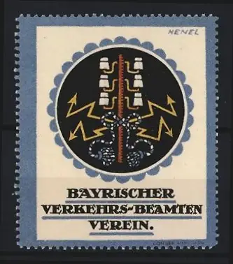 Reklamemarke Bayern, Bayrischer Verkehrs-Beamten Verein, Blitz und Pfeife