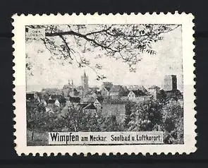 Reklamemarke Wimpfen am Neckar, Solbad u. Luftkurort, Ortsansicht