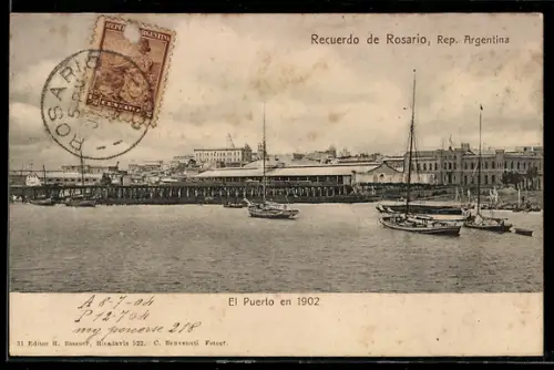 AK Rosario, El Puerto en 1902