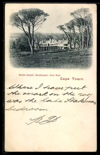AK Cape Town, Groote Schuur, Rondebosch, from West
