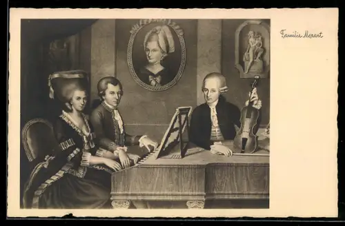 AK Porträt der Familie Mozart