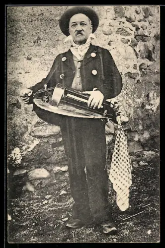 AK Musiker mit Drehleier