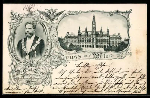AK Wien, Bürgermeister Dr. Carl Lueger und Rathhaus