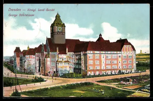 AK Dresden, Königl. Land-Gericht, George Bährstrasse