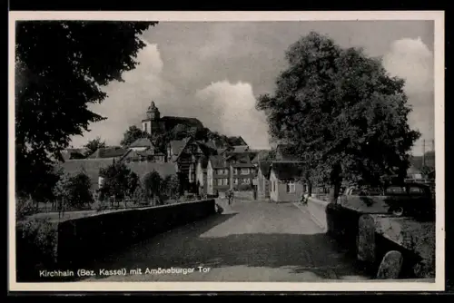 AK Kirchhain /Kassel, Ortspartie mit Amöneburger Tor