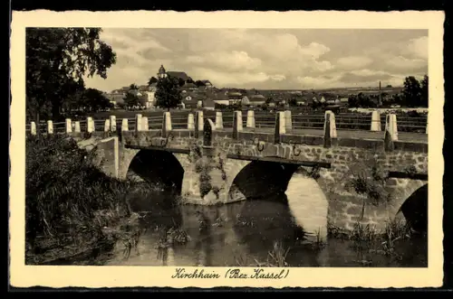 AK Kirchhain /Kassel, Brücke, Stadtansicht, Kirche