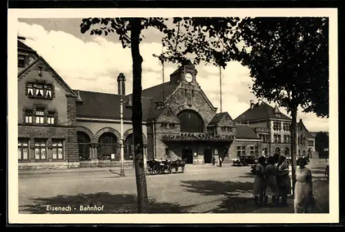 AK Eisenach, Bahnhof m. Vorplatz