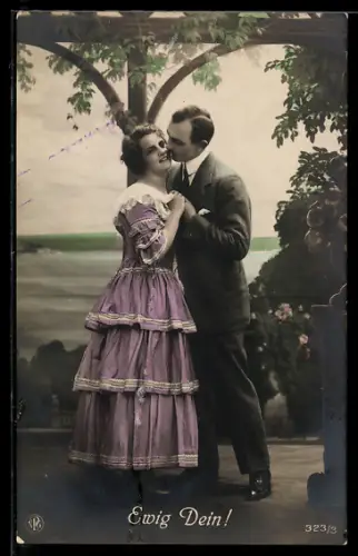Foto-AK NPG Nr. 323/3: Ewig Dein!, Liebespaar