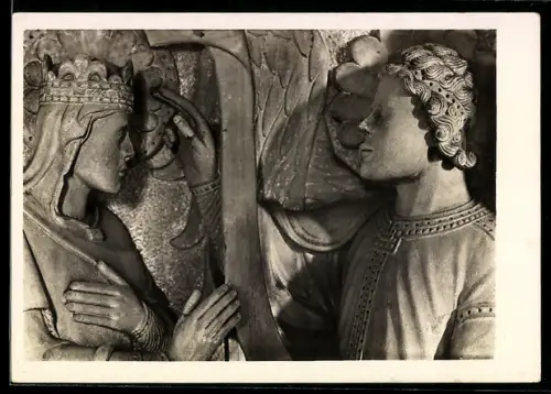 Foto-AK Deutscher Kunstverlag, Nr. 21: Bamberg, Dom, Verkündigung, Relief am Georgenchor