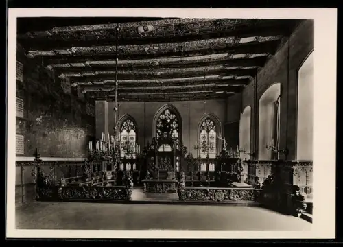 Foto-AK Deutscher Kunstverlag, Nr. 6: Bremen, Altes Rathaus, Oberer Saal mit Ratsgestühl, Innenansicht