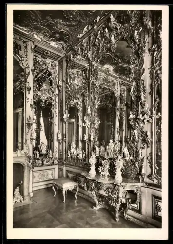 Foto-AK Deutscher Kunstverlag, Nr. 8a: Ansbach, Markgräfliche Residenz, Spiegelkabinett, Innenansicht