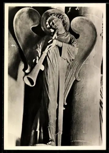 Foto-AK Deutscher Kunstverlag, Nr. 12: Strassburg, Münster, Posaunenengel am Gerichtspfeiler