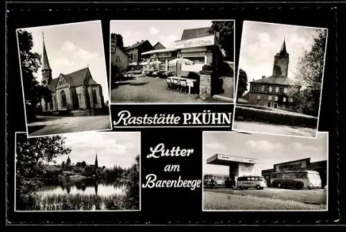 AK Lutter am Barenberge, Raststätte P. Kühn, Tankstelle, Kirche