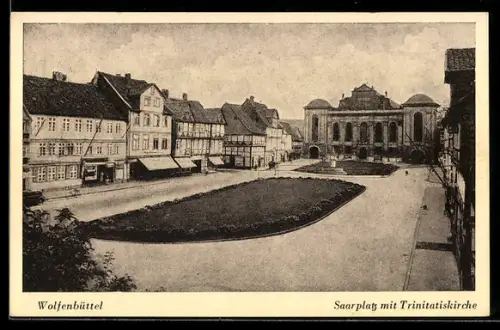 AK Wolfenbüttel, Saarplatz mit Trinitatiskirche