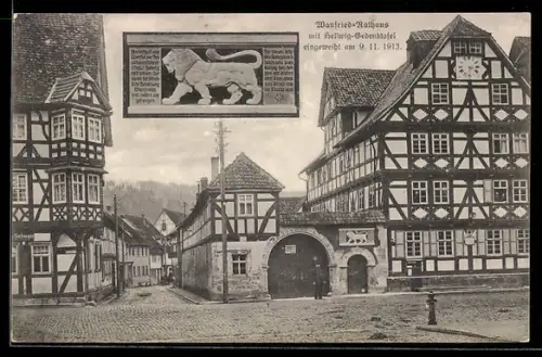 AK Wanfried, Pferdefuhrwerk am Rathaus