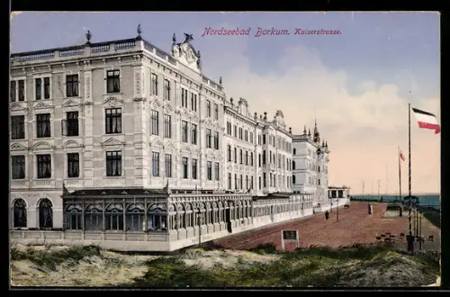 AK Borkum, Nordseebad, Kaiserstrasse