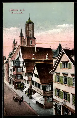 AK Biberach a. R., Buchhandlung in der Kronenstrasse