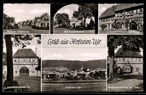 AK Hofheim /Ufr., Siedlung, Am Kapellentor, Apotheke, Lendershäuser Tor, Grossmannsdorfer Tor