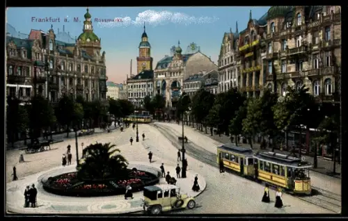AK Frankfurt, Rossmarkt, Strassenbahn