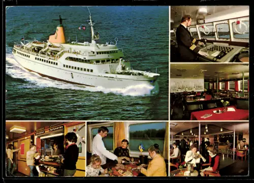 AK Passagierschiff M.S. Baltic Star der Seetouristik Reederei Travemünde aus der Vogelschau, Innenansichten