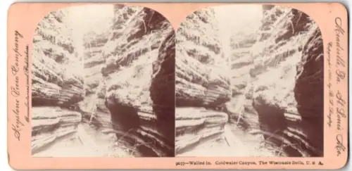 Stereo-Fotografie Keystone View Company, Meadville, Ansicht Coldwater Canyon, WI, Wisconsin Dells