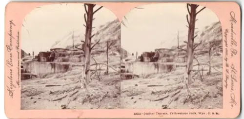 Stereo-Fotografie Keystone View Company, Meadville, Ansicht Yellowstone Park, WY, Jupiter Terrace