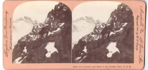 Stereo-Fotografie Keystone View Company, Meadville, Ansicht O`er Granite, CO, Granite and Sow on the Clouds