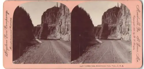 Stereo-Fotografie Keystone View Company, Meadville, Ansicht Yellowstone Park, WY, Golden Gate