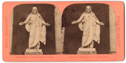 Stereo-Fotografie Budtz, Müller & Co., Kopenhagen, Ansicht Kopenhagen, Christus-Standbild