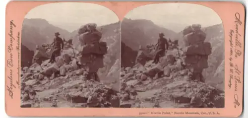 Stereo-Fotografie Keystone View Company, Meadville, Ansicht Needle Mountains, CO, Needle Point