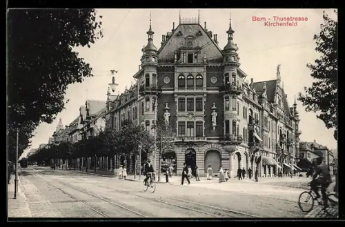AK Bern, Fahrradfahrrer auf der Thunstrasse