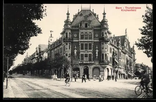 AK Bern, Fahrradfahrrer auf der Thunstrasse