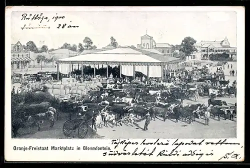 AK Bloemfontein, Marktplatz aus der Vogelschau