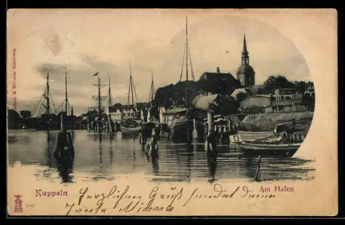 AK Kappeln, Am Hafen mit Kirche