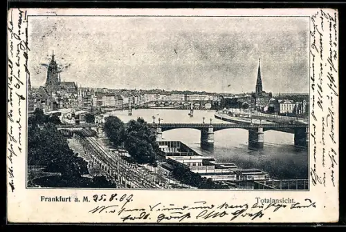AK Frankfurt a. M., Stadtpanorama mit Dom