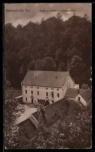 AK Wachau, Gräfl. v. Brühl`sche Marienmühle im Seifersdorfer Tal