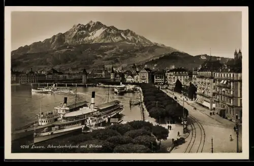 AK Luzern, Schweizerhofquai und Pilatus