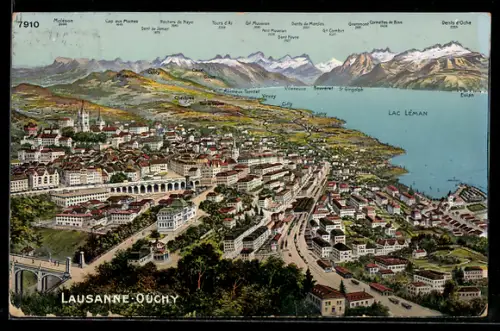 AK Ouchy /Lausanne, Vue sur le Lac Léman